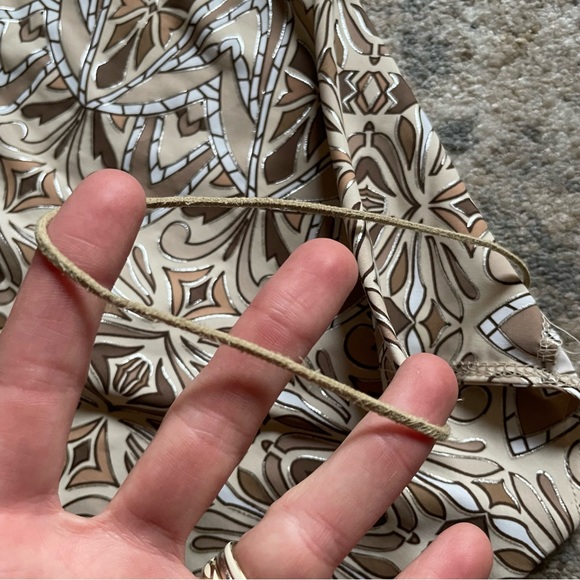 Y2K Vintage Baroque Tile Print Cowl Neck MIDI Slip Dress - Picture 10 of 10